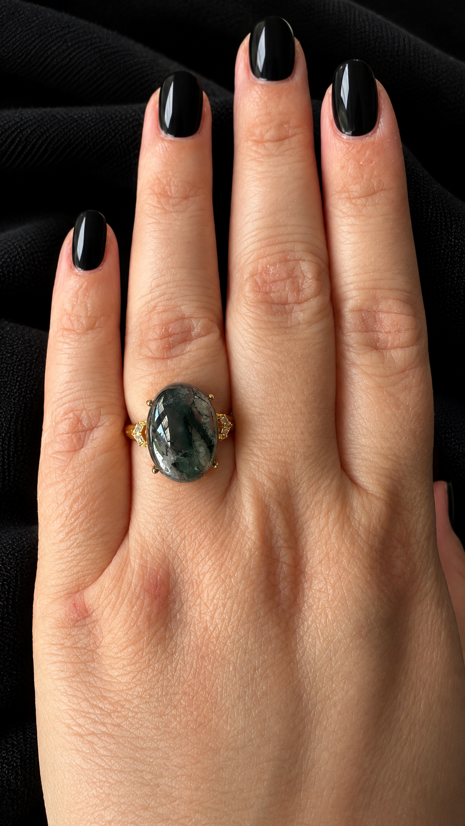 Bague en agate mousse