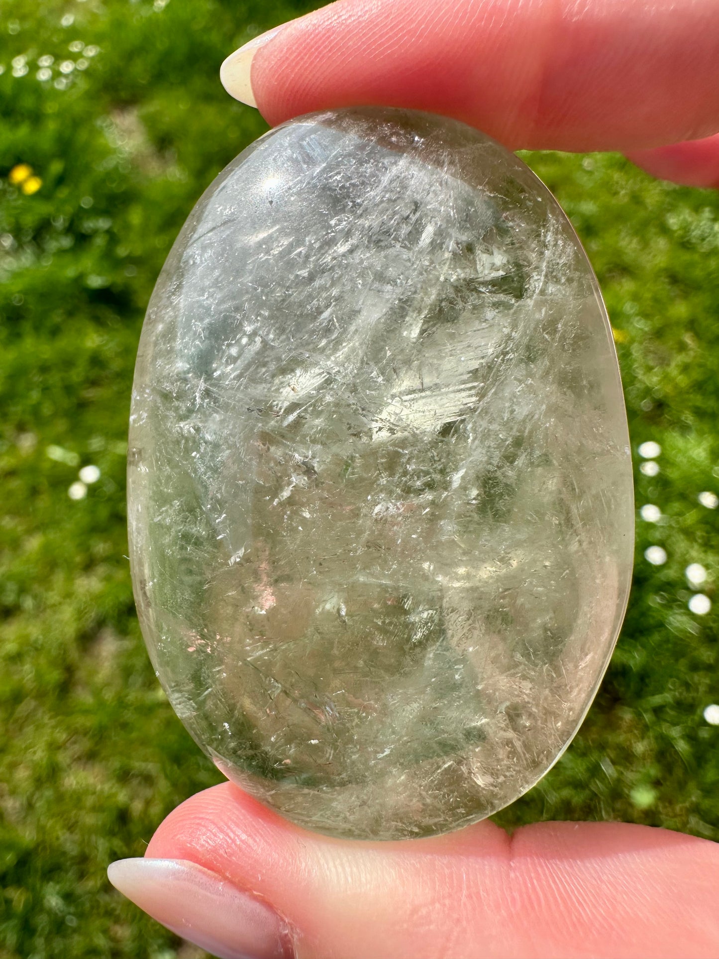 Galet améthyste verte / prasiolite 61