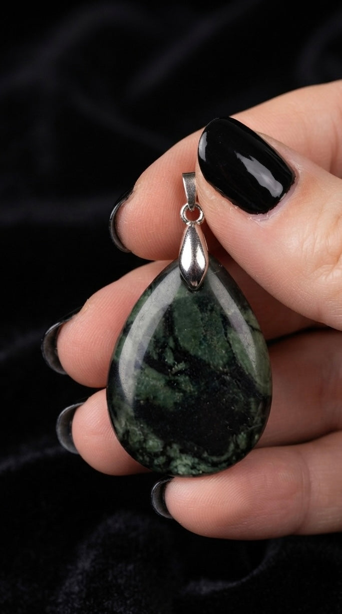 Pendentif goutte jaspe kambaba