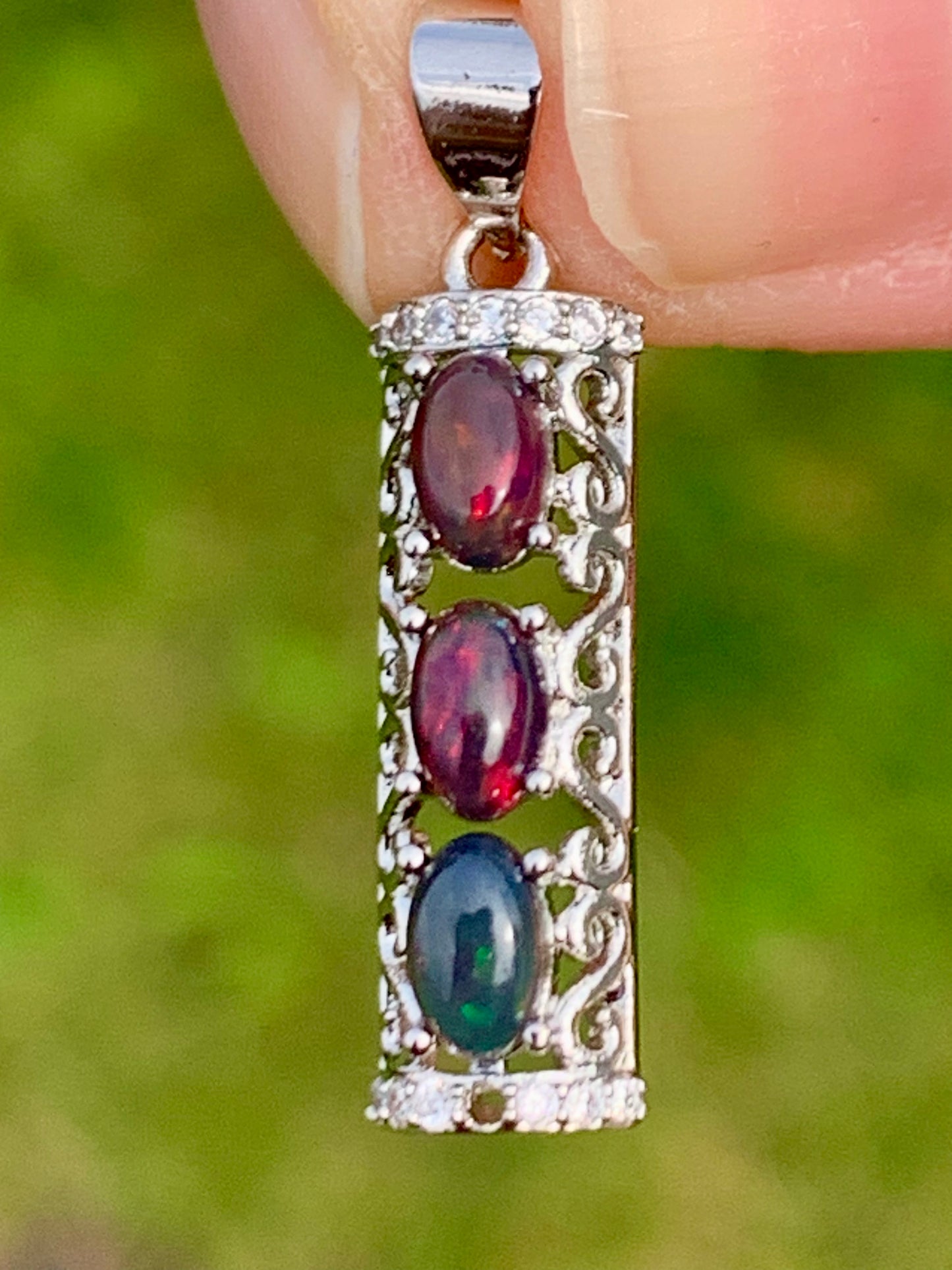 Black opal pendant