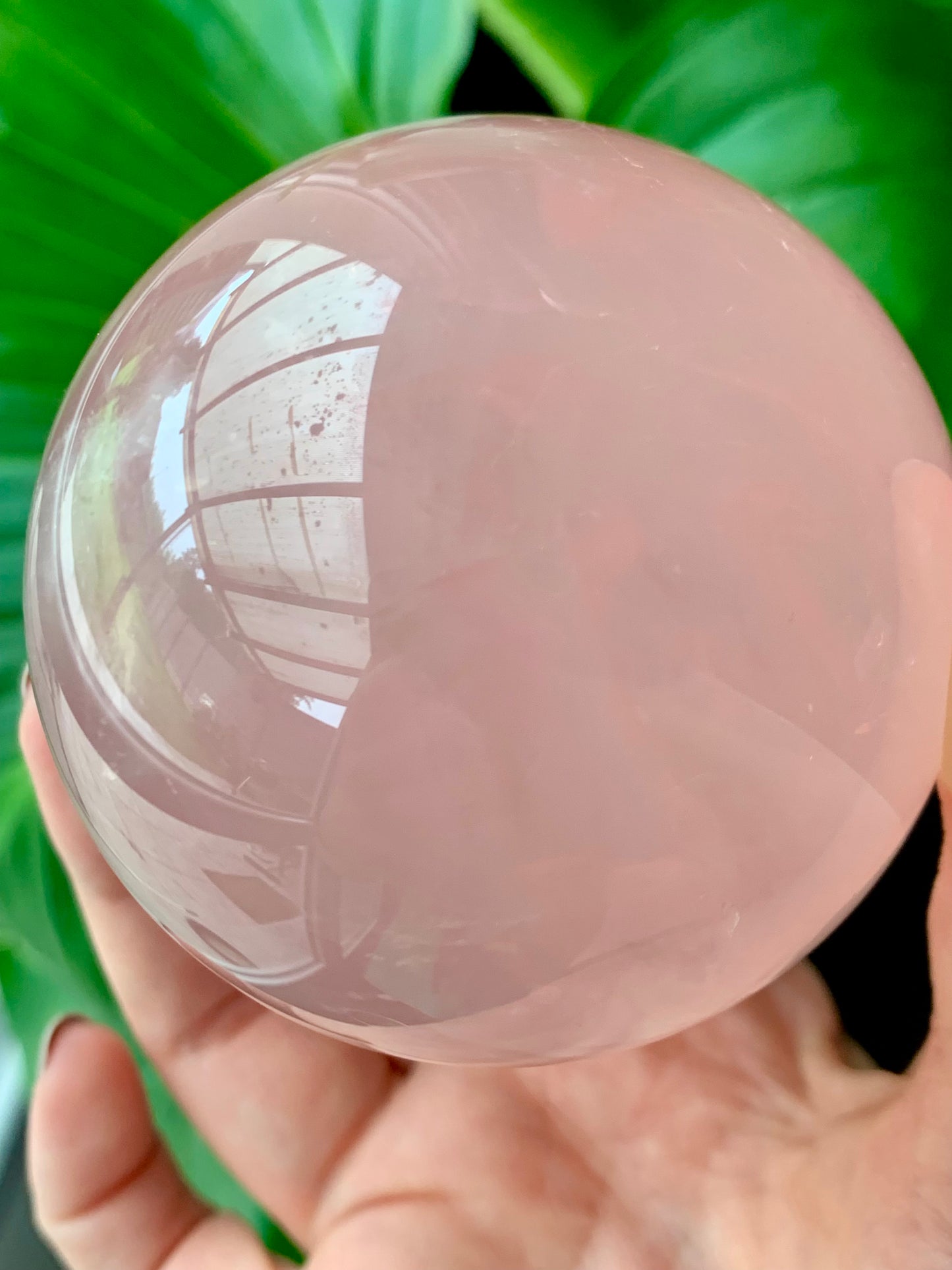Starry rose quartz sphere