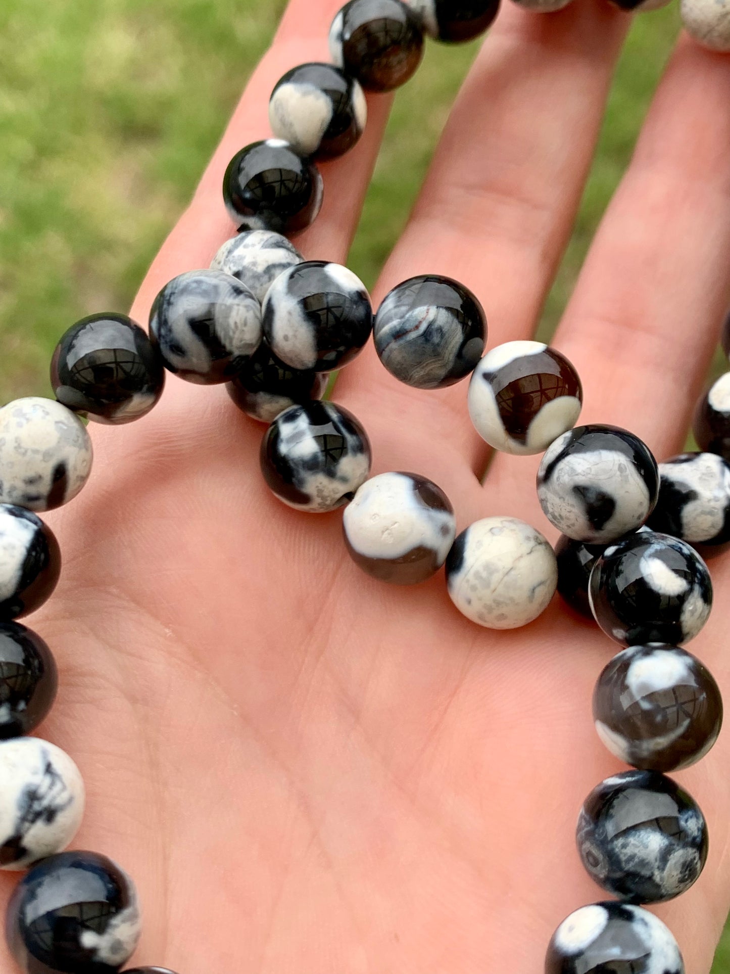 Pulsera de ágata orca de 10 mm