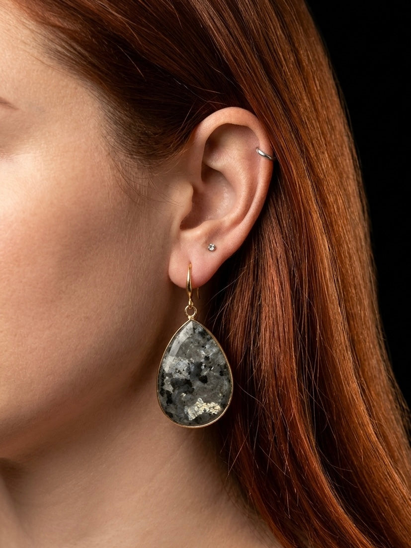 Boucles d’oreilles Larvikite