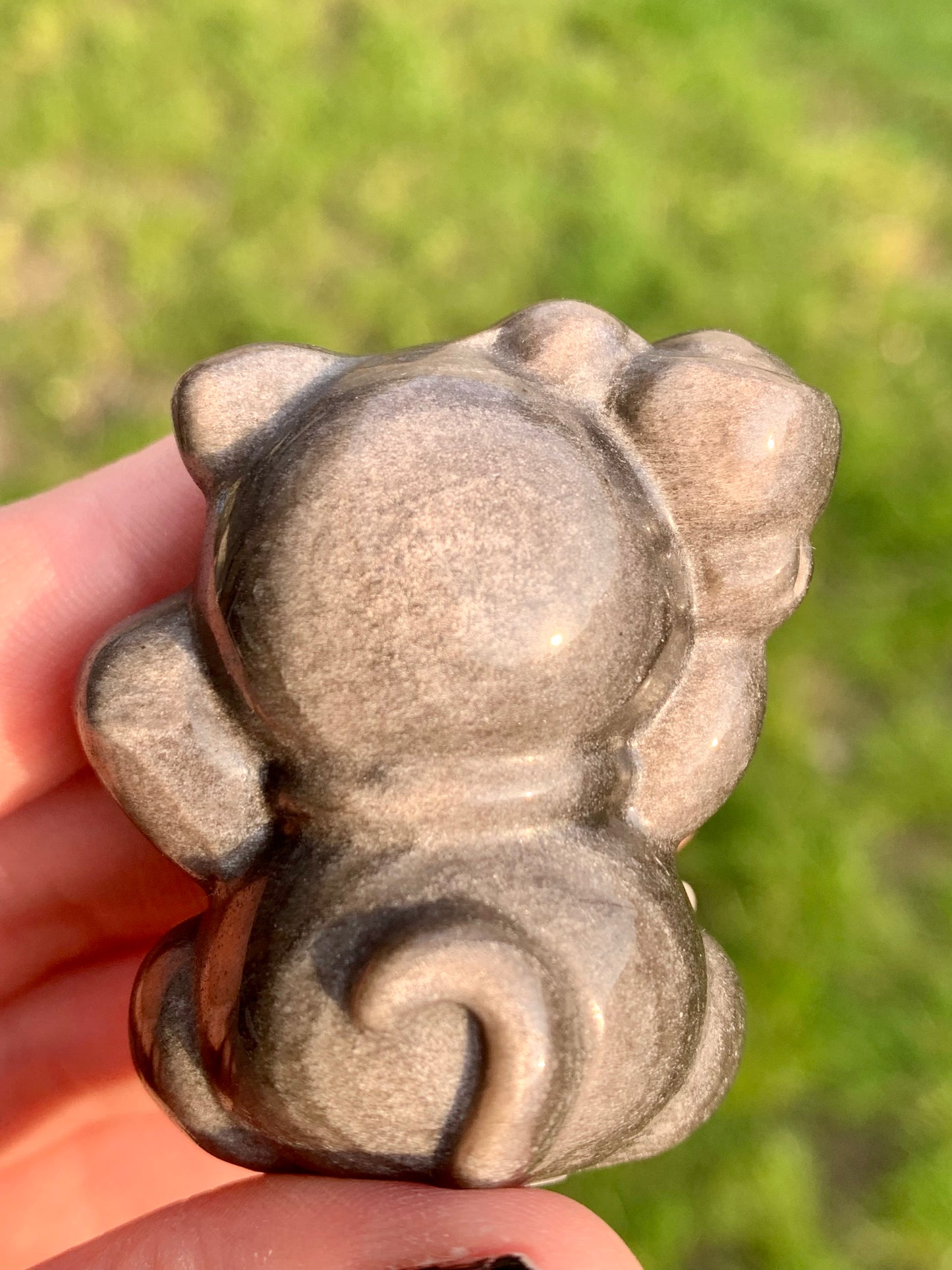 Maneki Neko Silver Obsidian