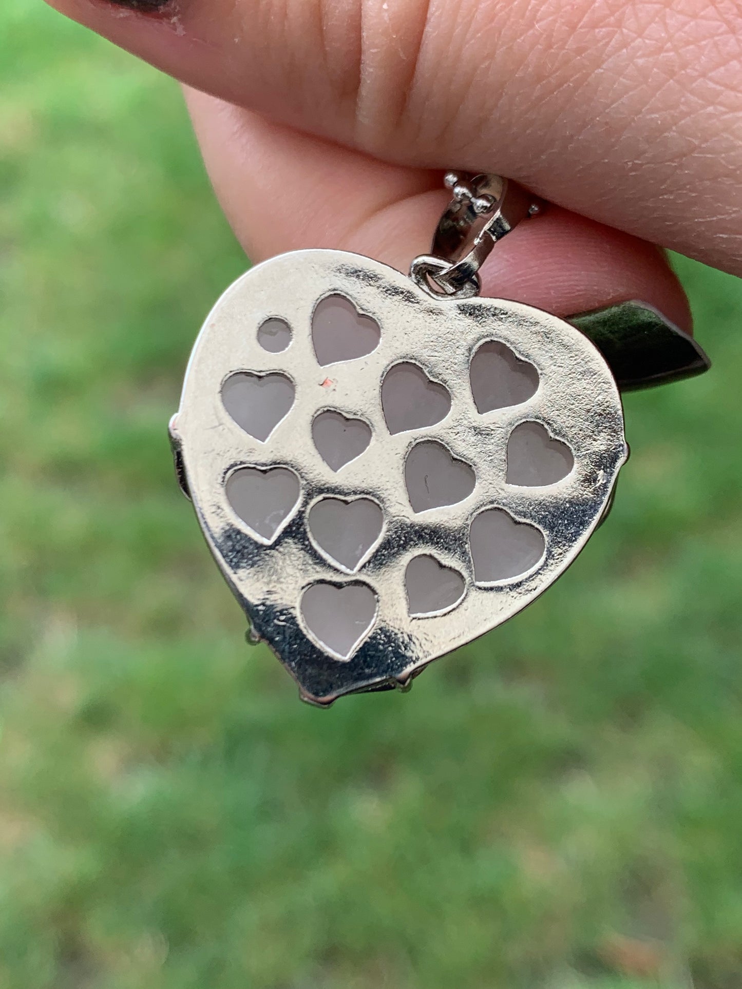 Rose quartz heart pendant