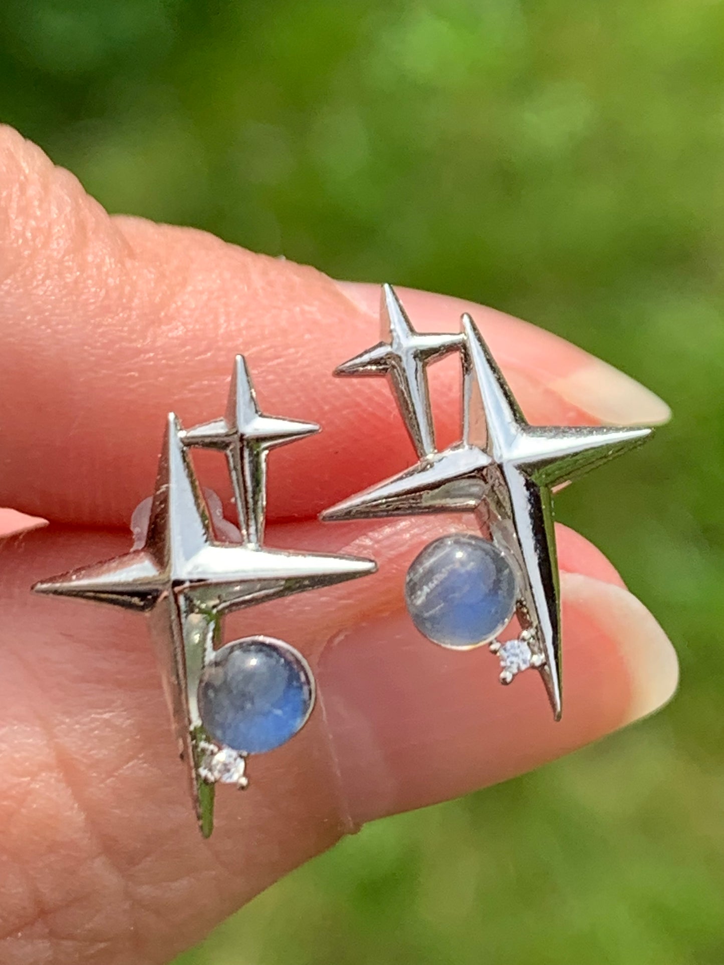 Boucles d’oreilles labradorite étoile