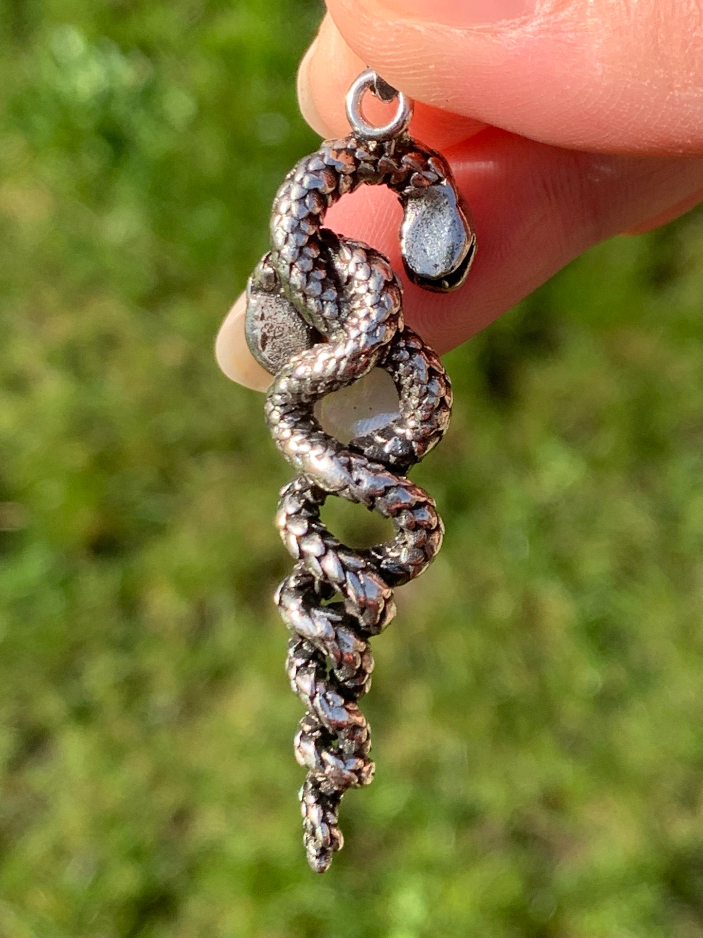 Moonstone snake pendant