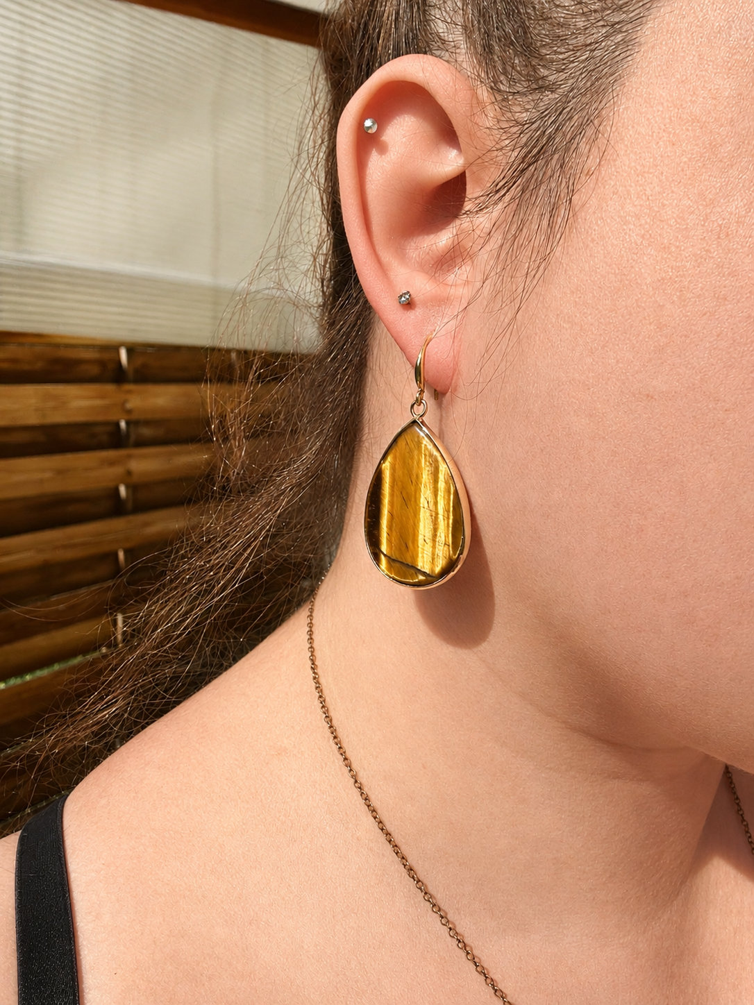 Boucles d’oreilles oeil de tigre