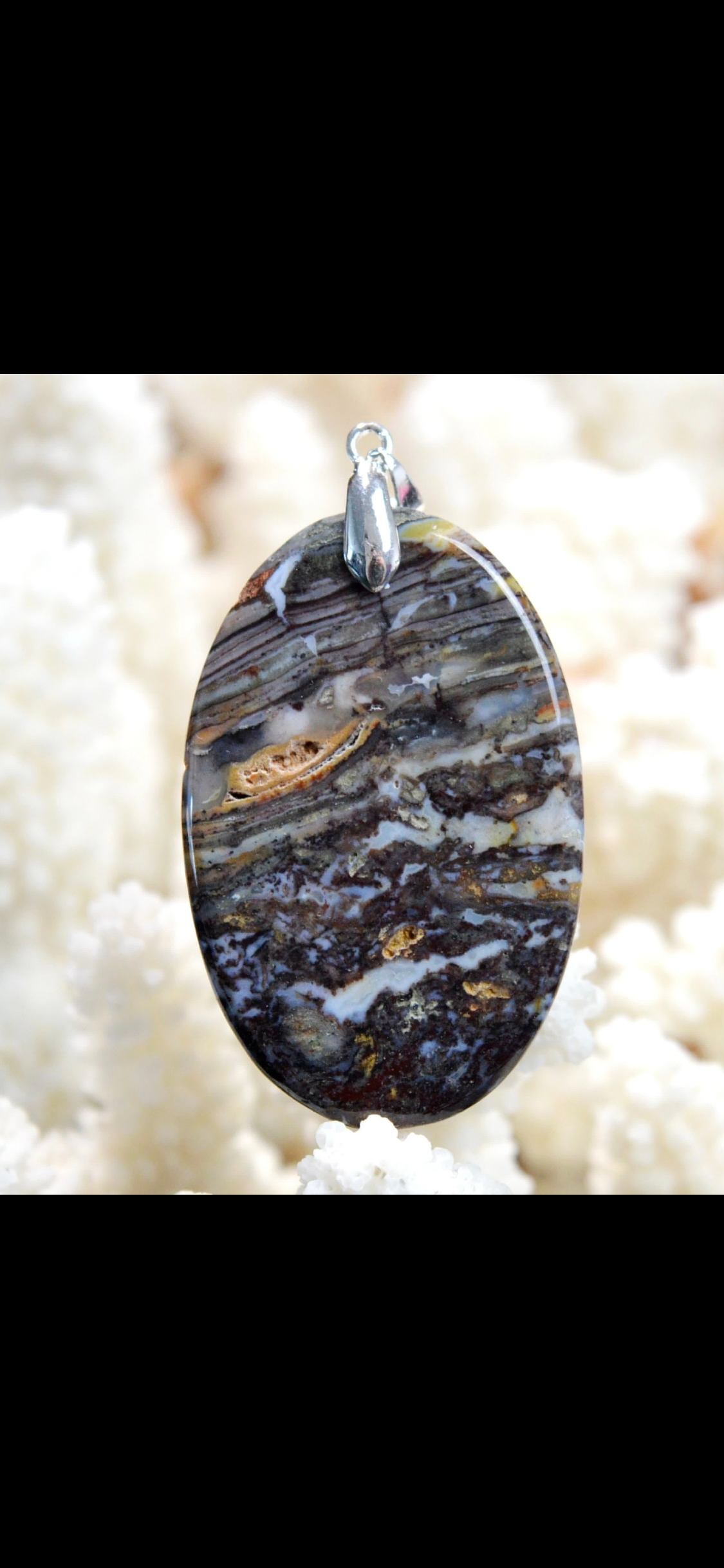 Moss agate pendant