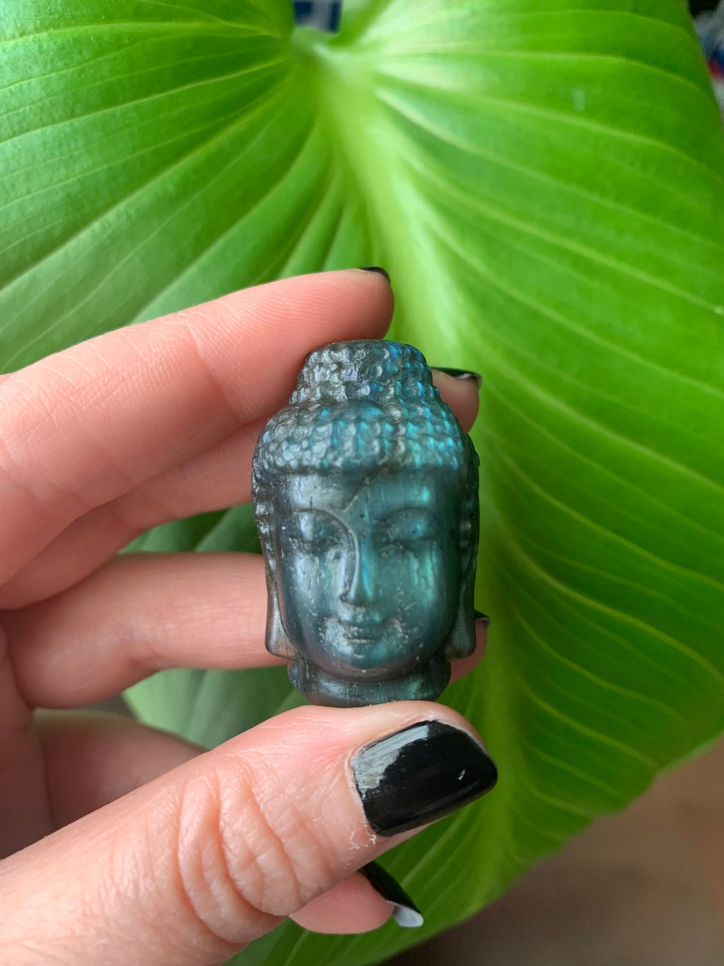 Labradorite Buddha Head