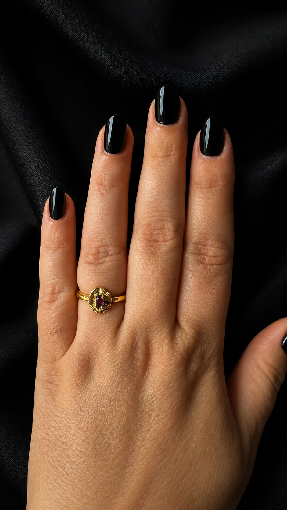 Bague améthyste dorée