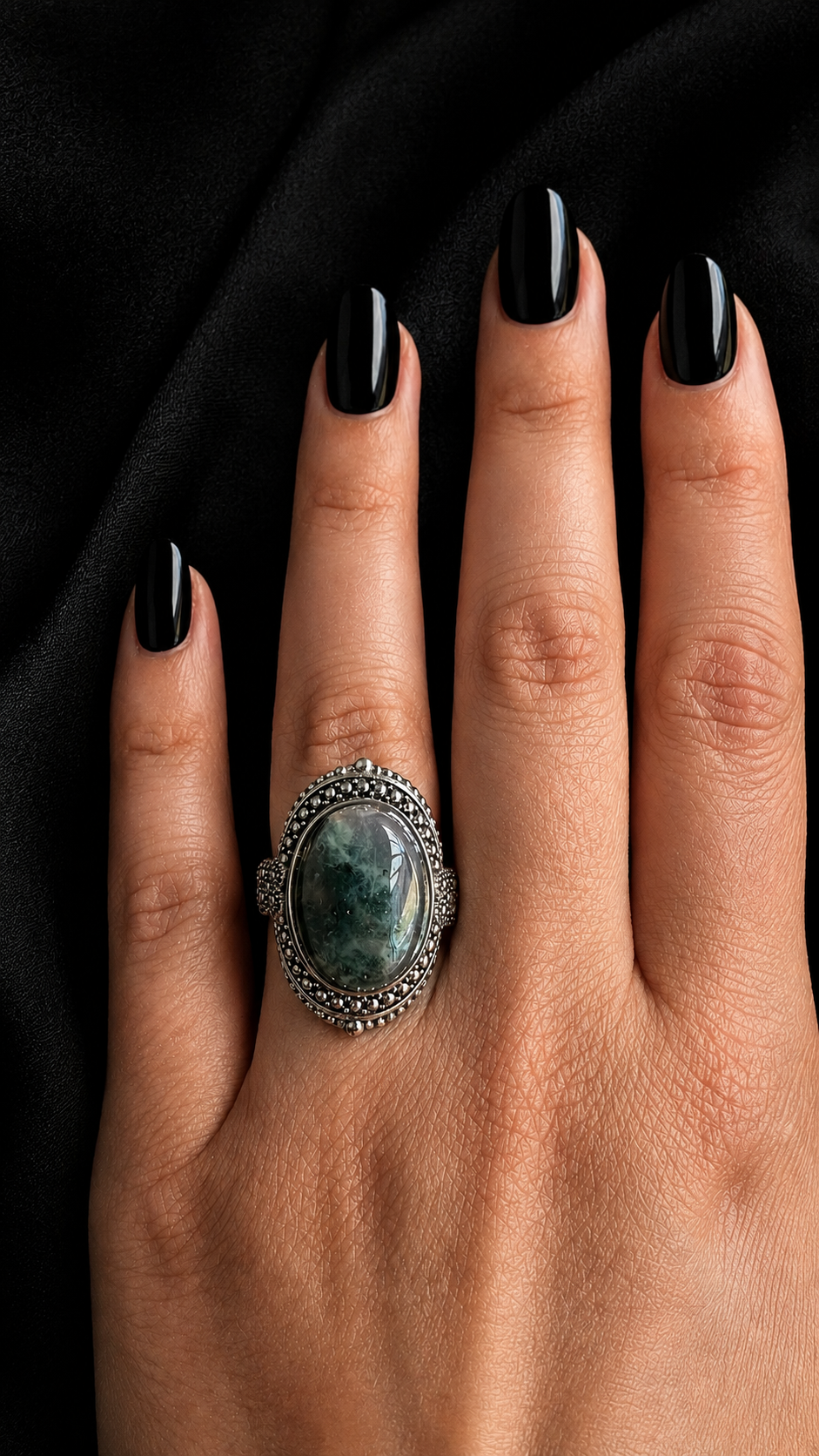 Bague agate mousse