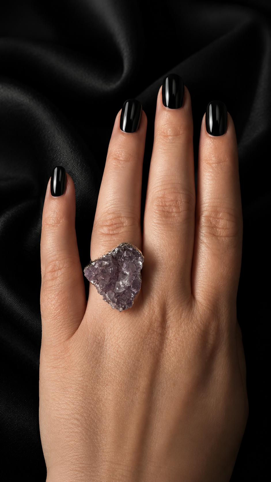 Bague améthyste brute