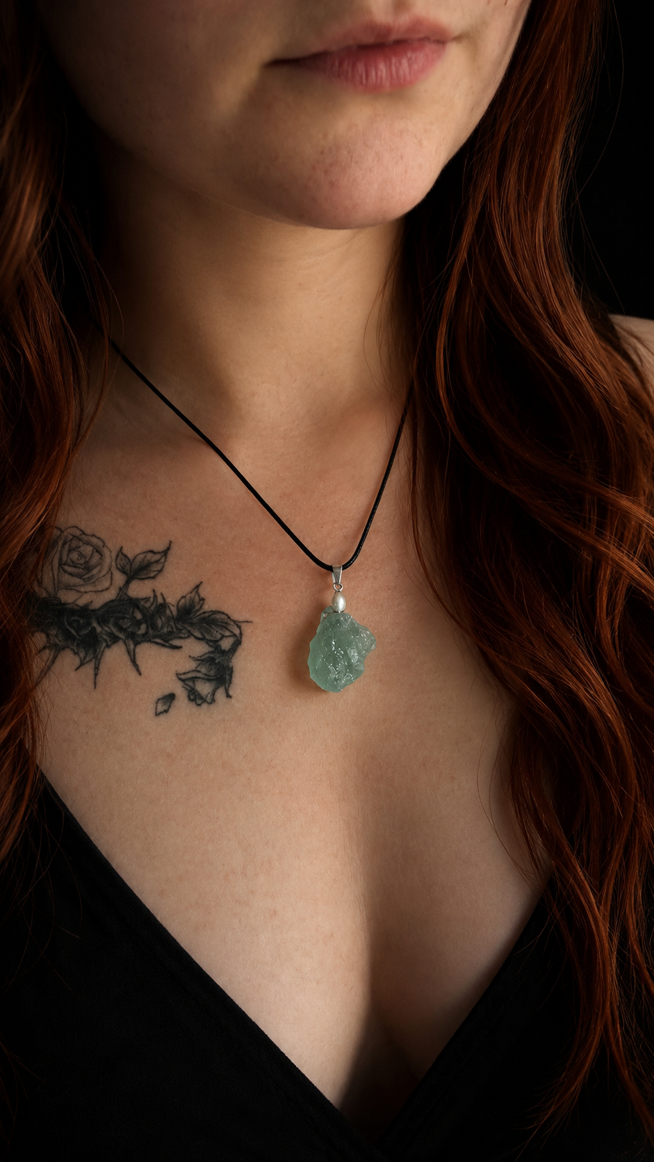 Pendentif aigue marine brute