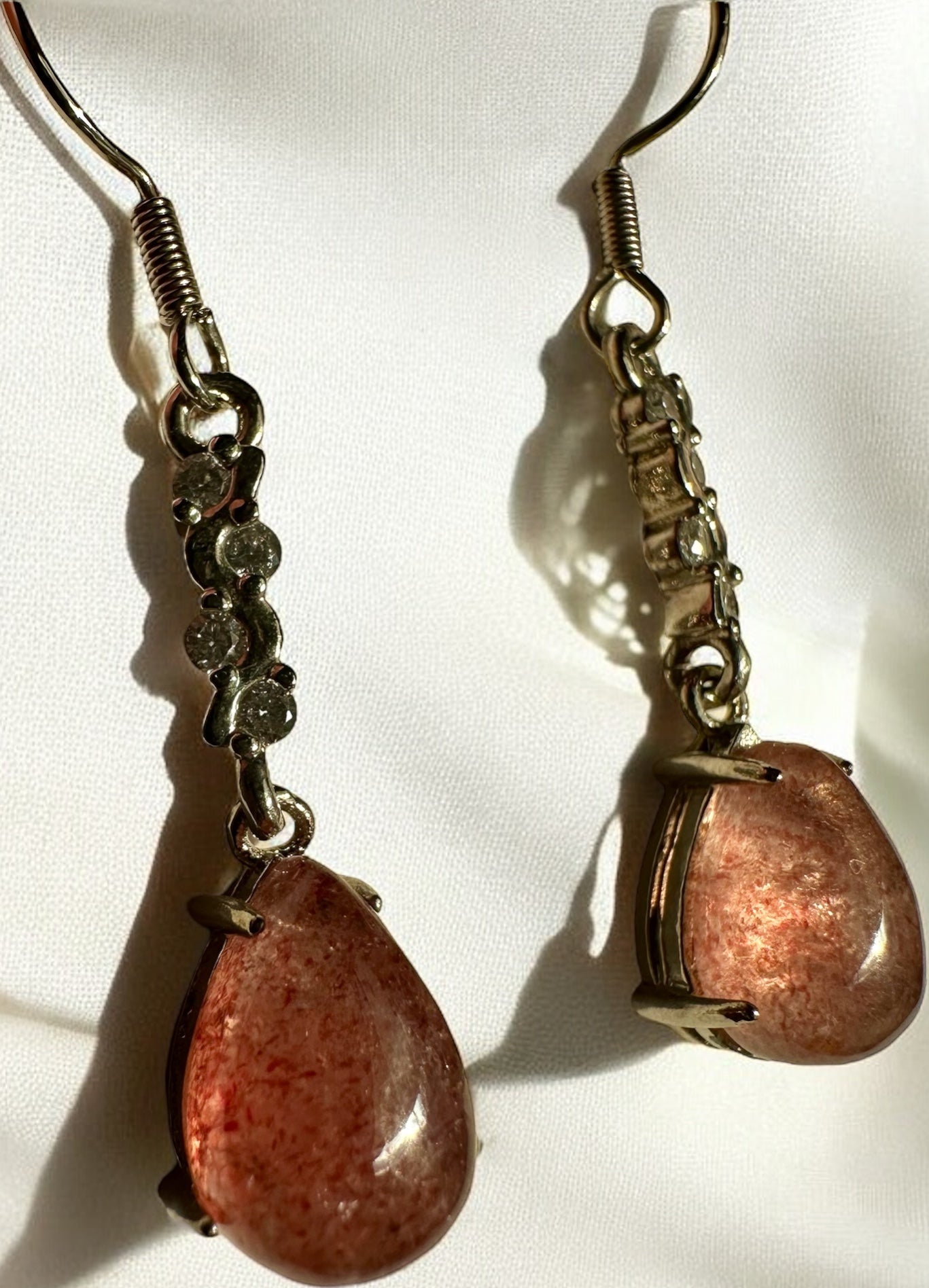 Boucles d’oreilles quartz fraise
