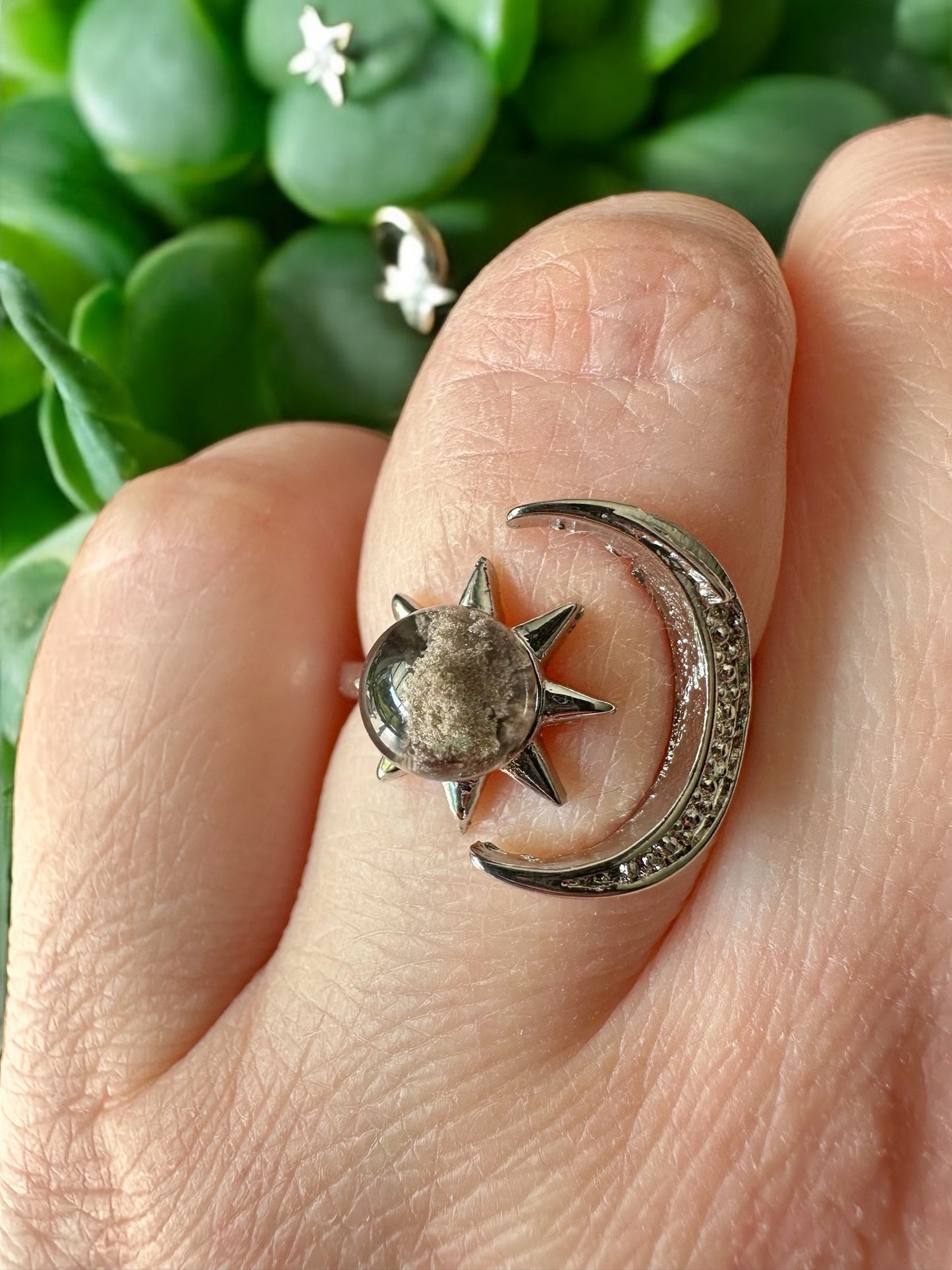 Bague lodolite / quartz jardin