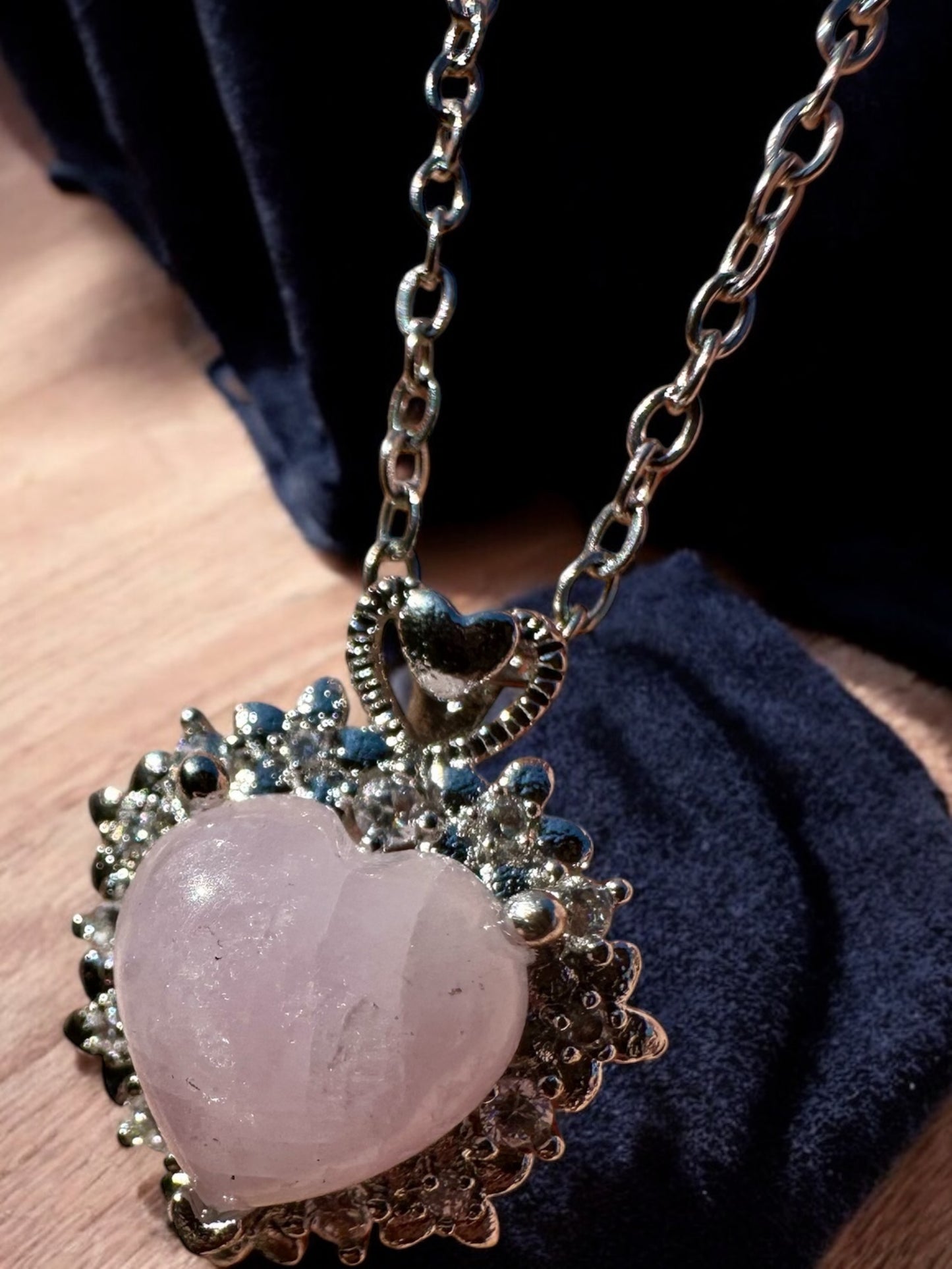 Pendentif kunzite cœur