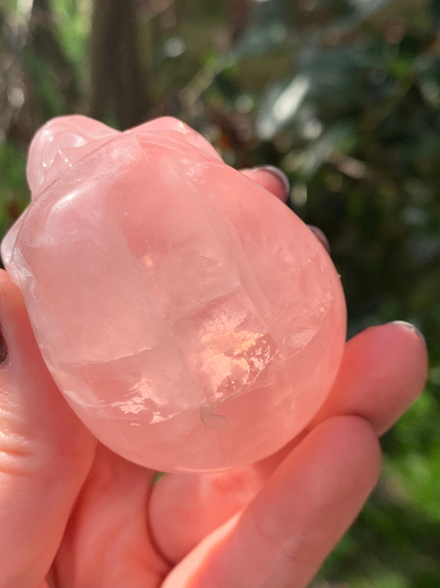 Crâne en quartz rose