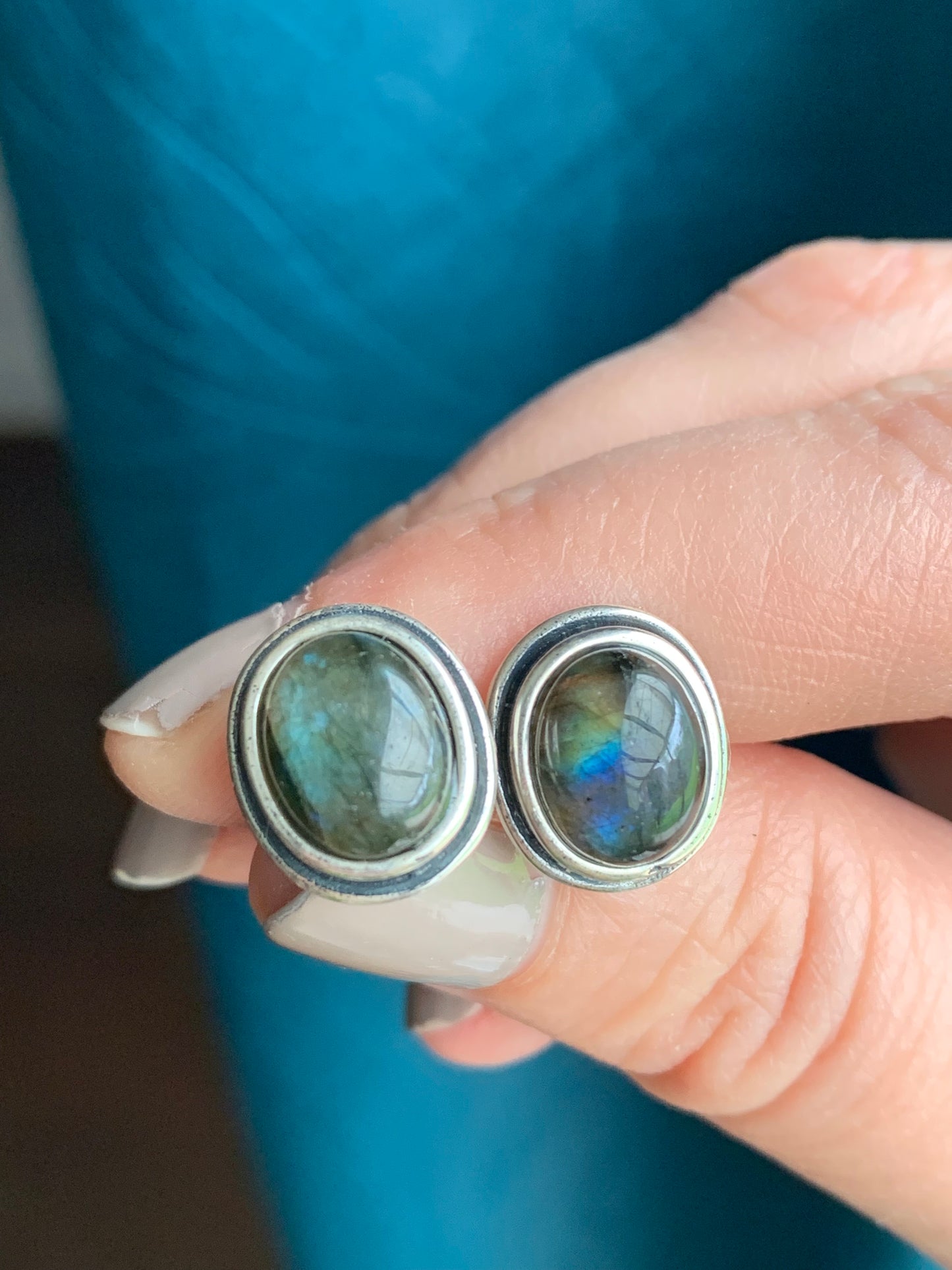 Boucles d’oreilles labradorite