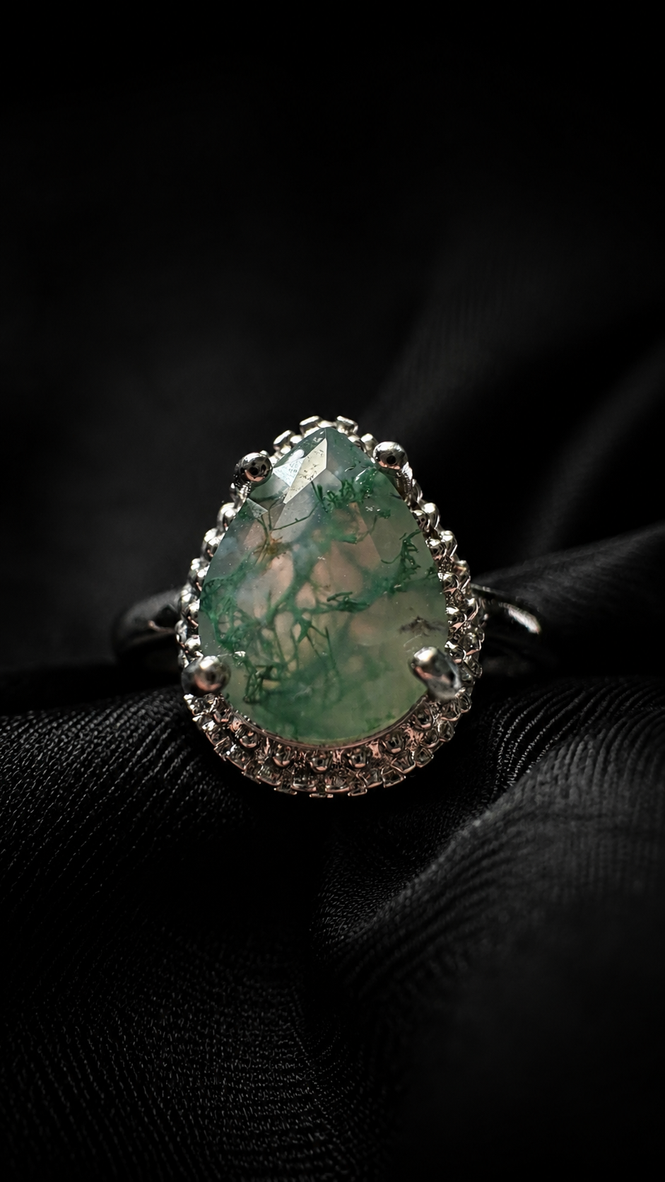 Bague agate mousse
