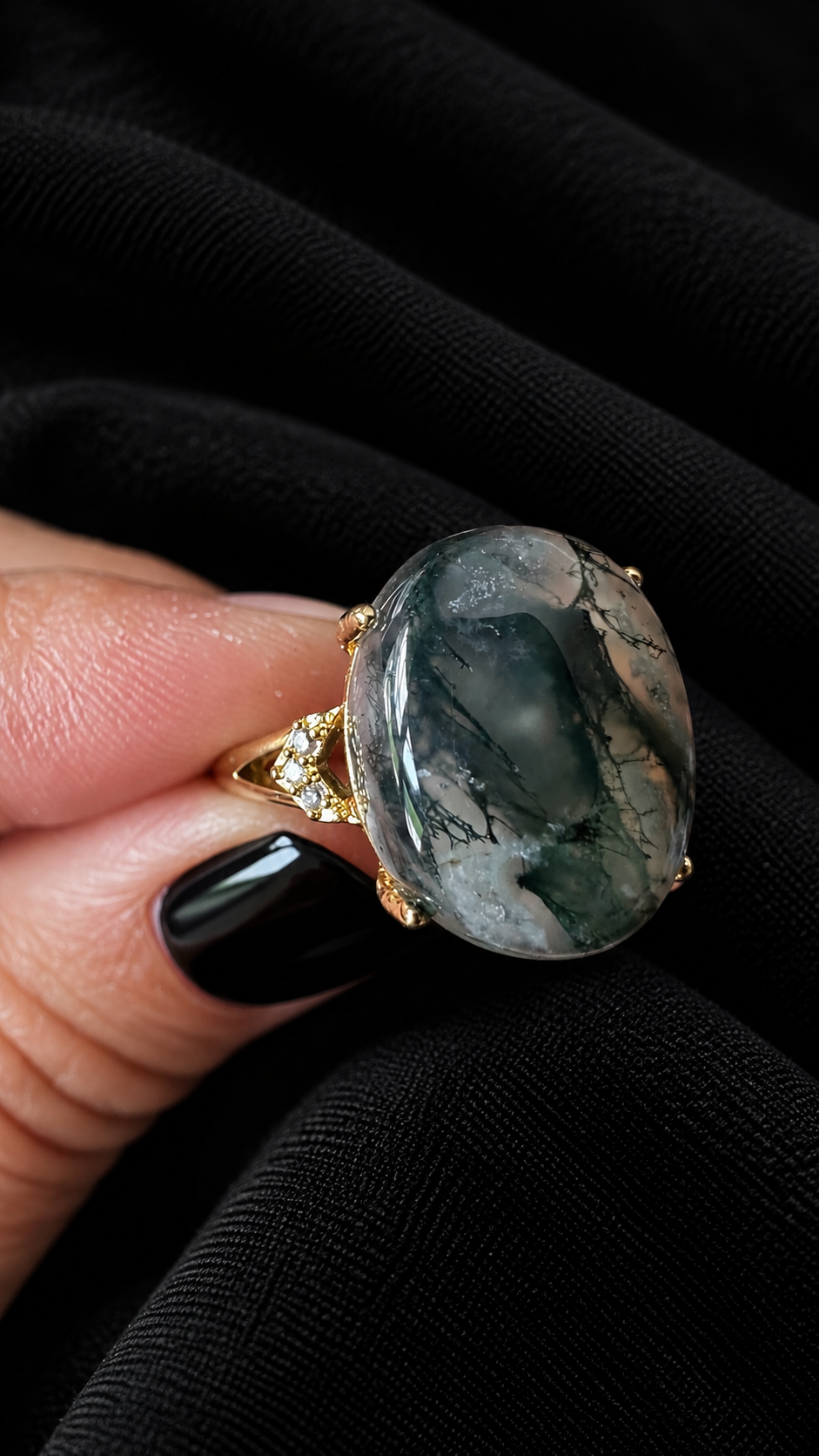 Bague en agate mousse