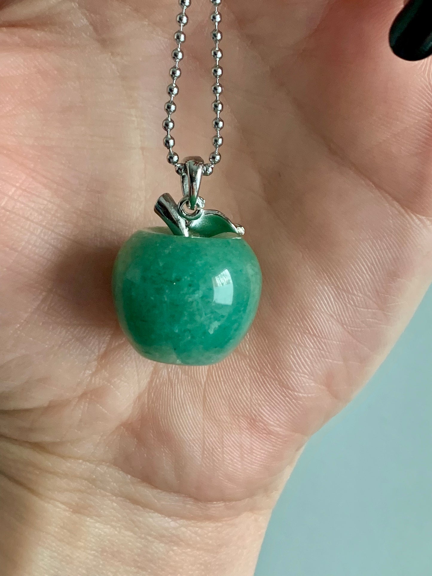 Collier pomme en aventurine verte