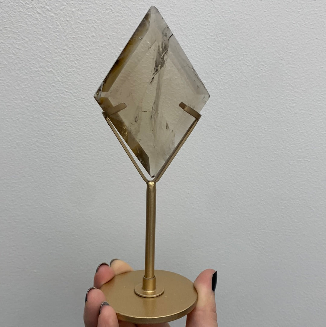 Quartz fumé sur socle