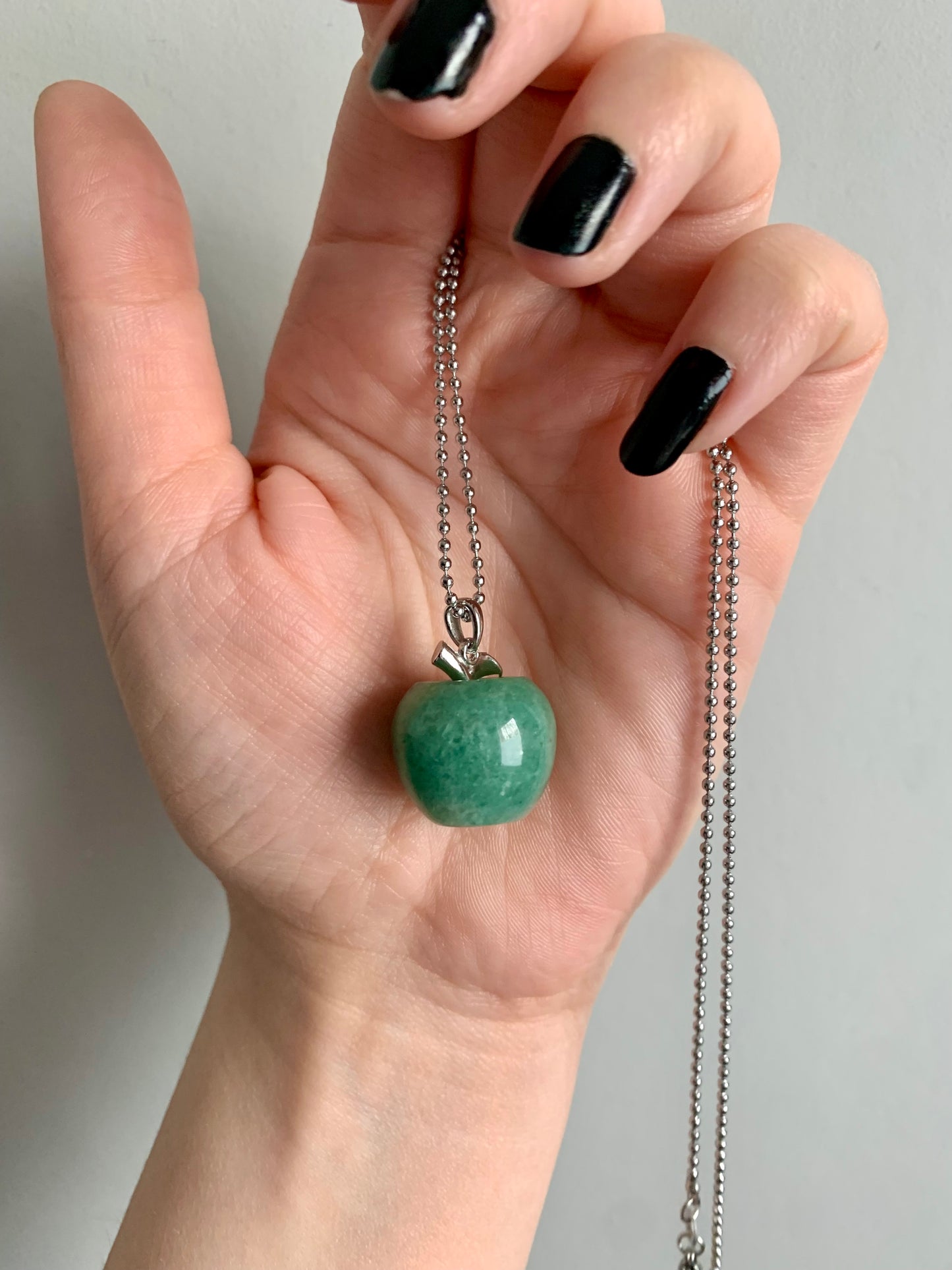 Collier pomme en aventurine verte