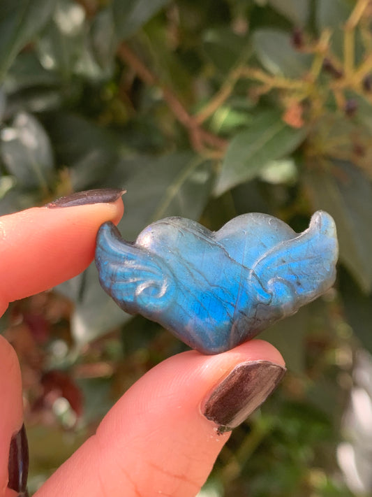 Coeur ailé en labradorite