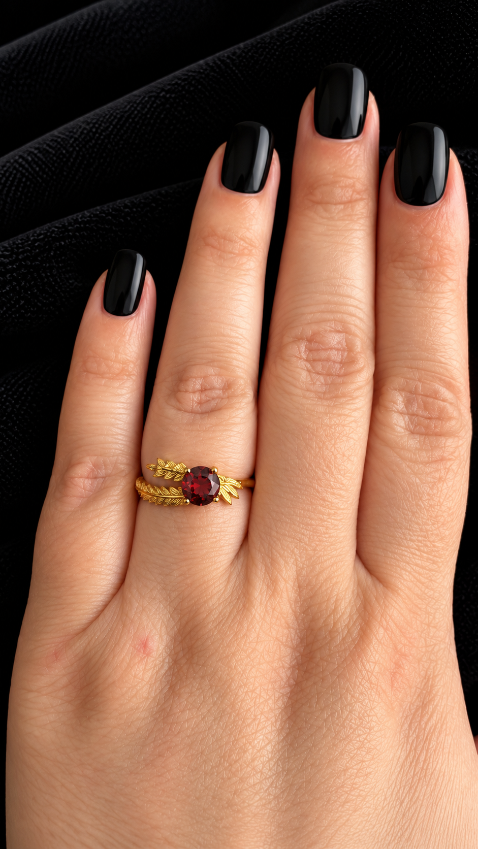 Bague grenat dorée