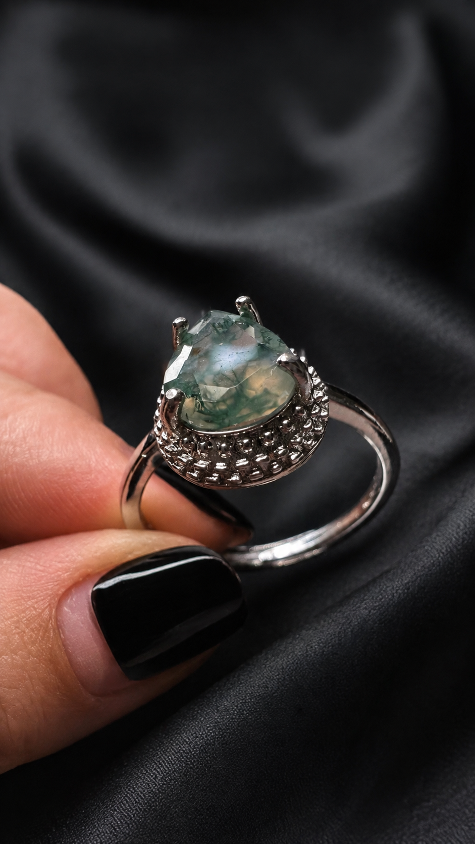 Bague agate mousse