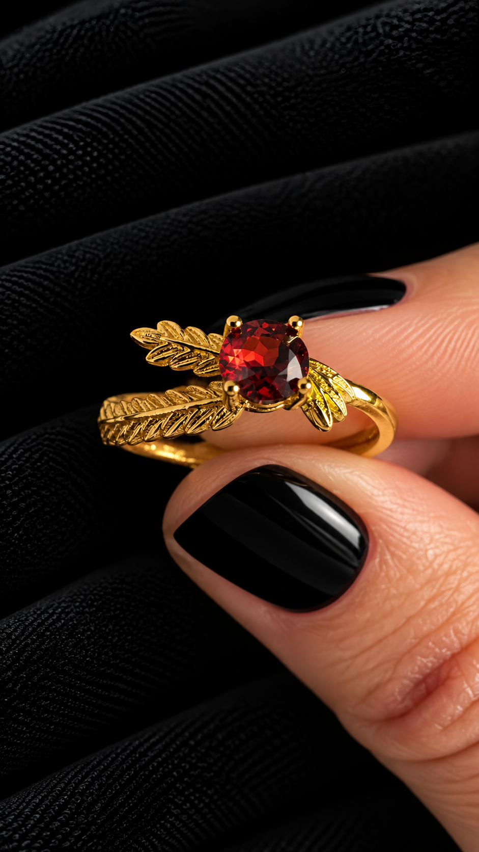 Bague grenat dorée