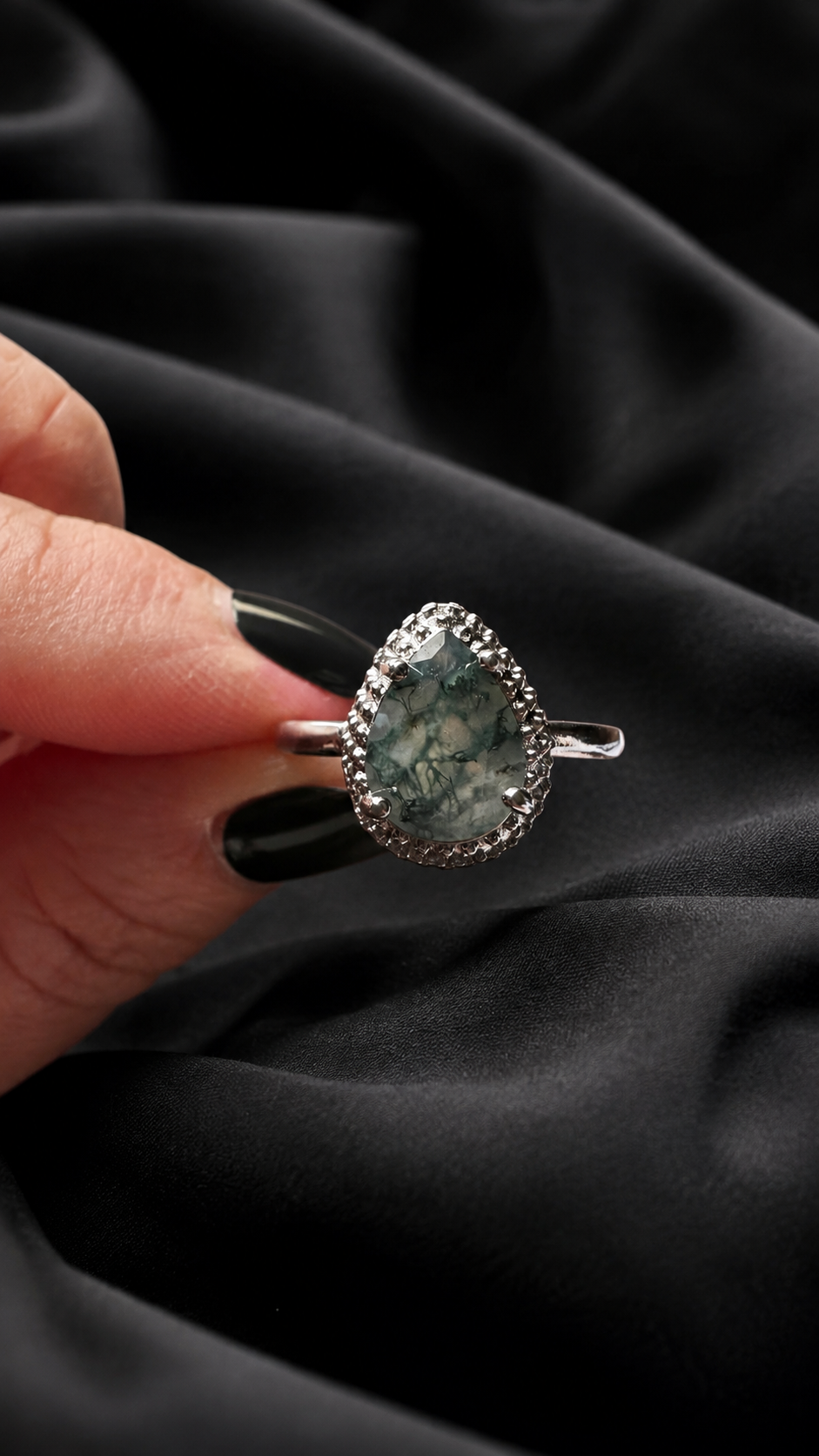 Bague agate mousse