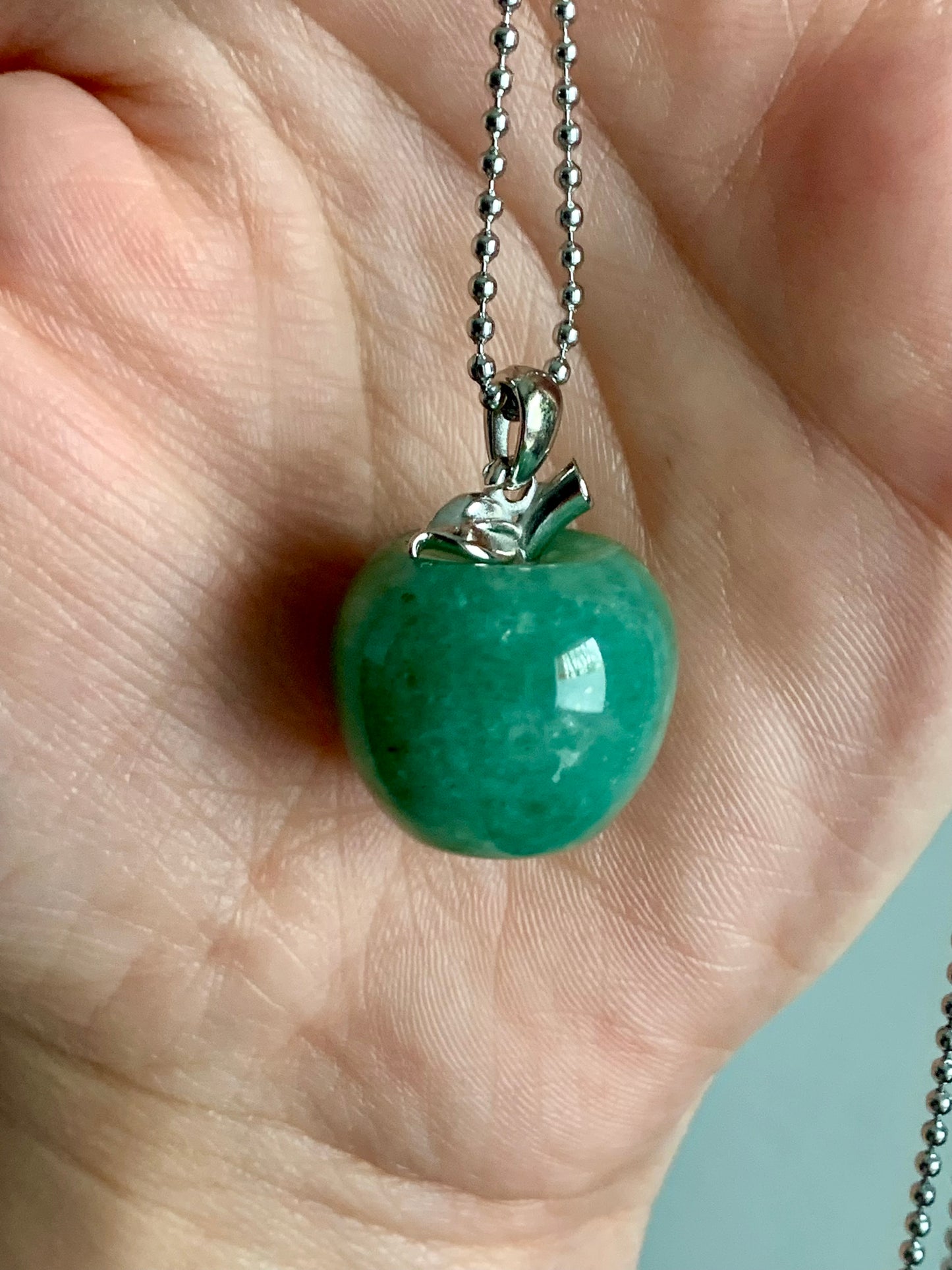 Collier pomme en aventurine verte