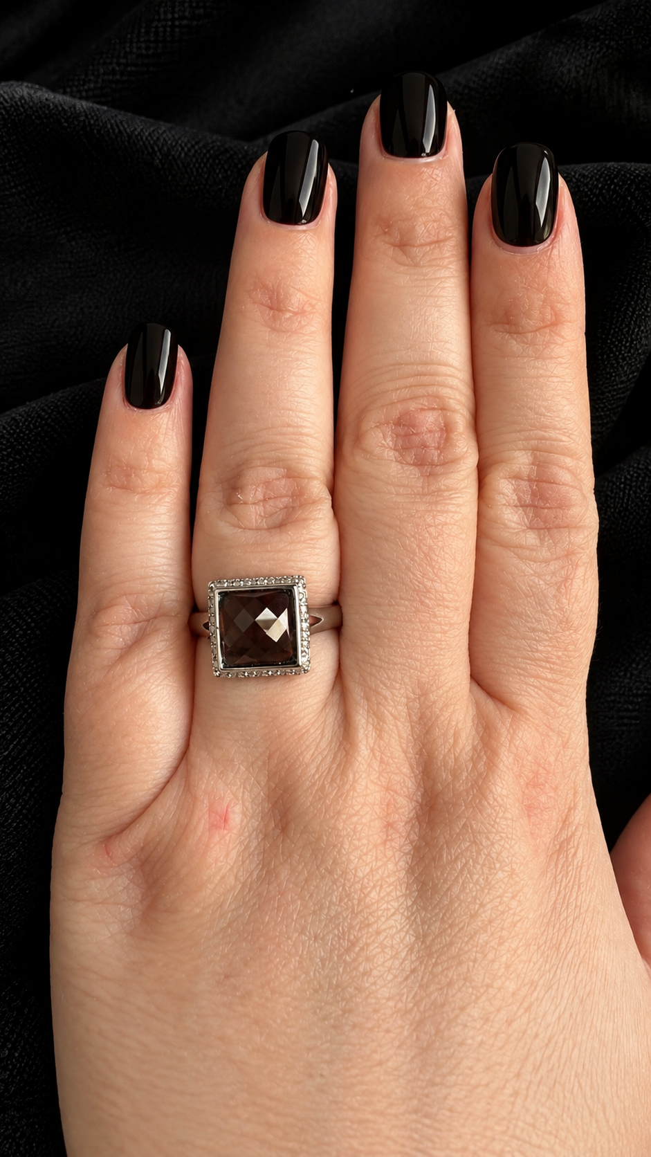 Bague quartz fumé