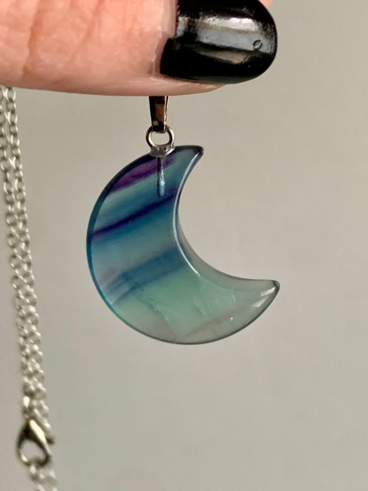 Collier lune en fluorite