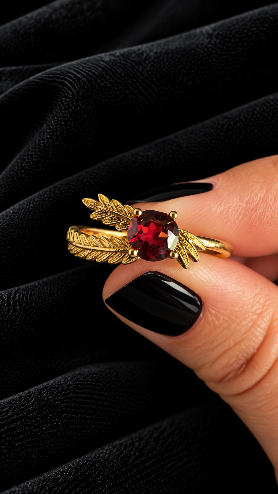 Bague grenat dorée