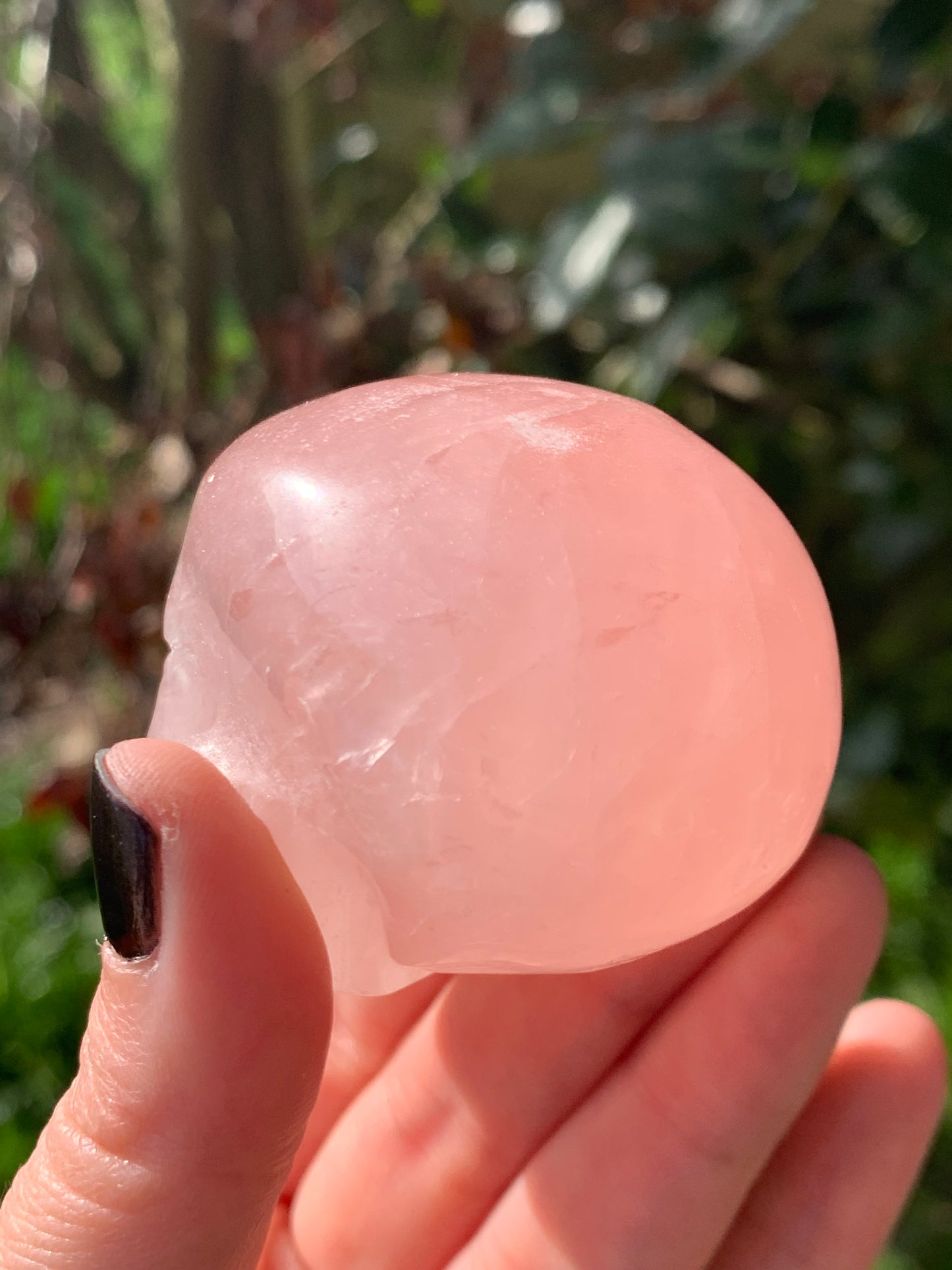 Crâne en quartz rose