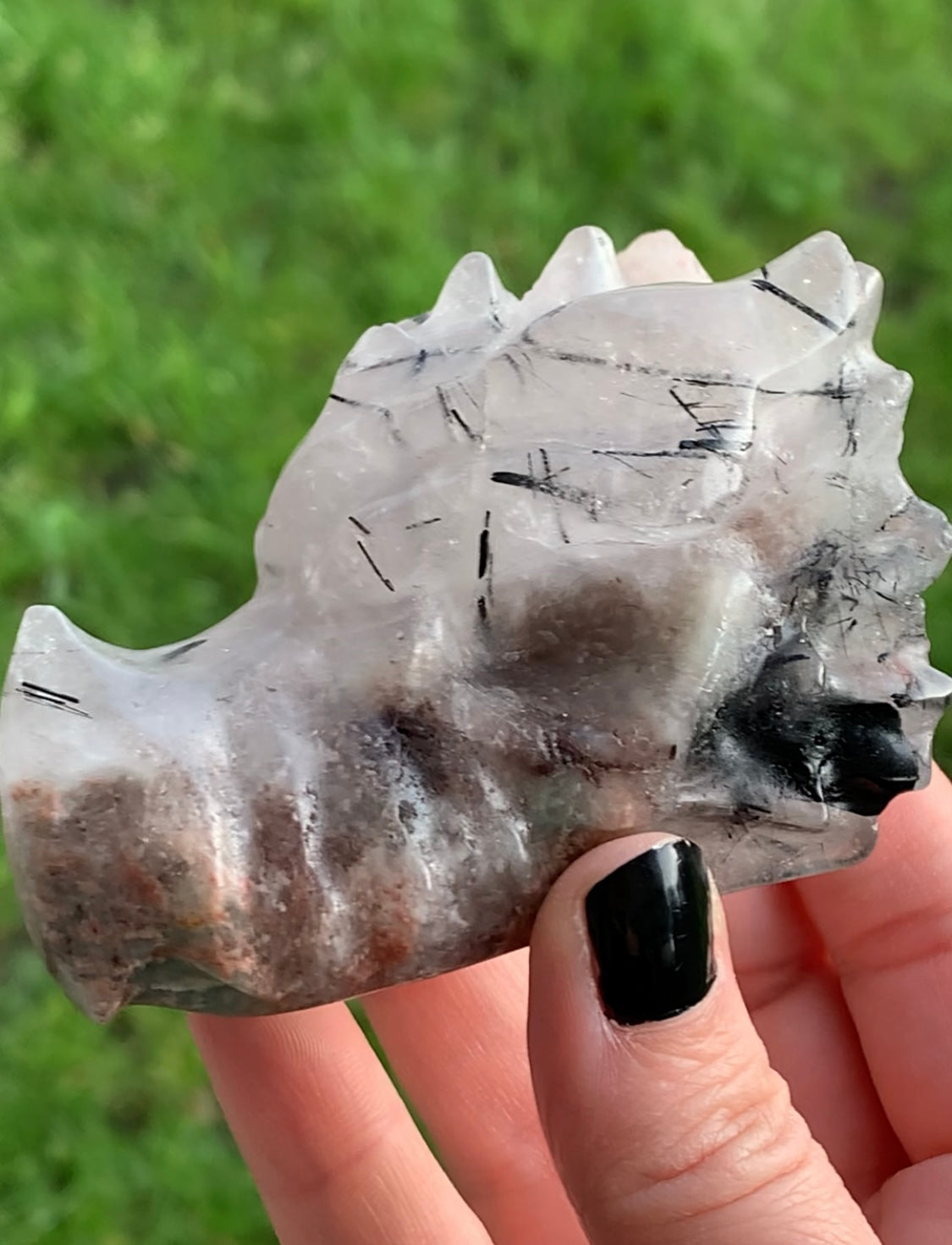 Dragon quartz tourmaline lodolite