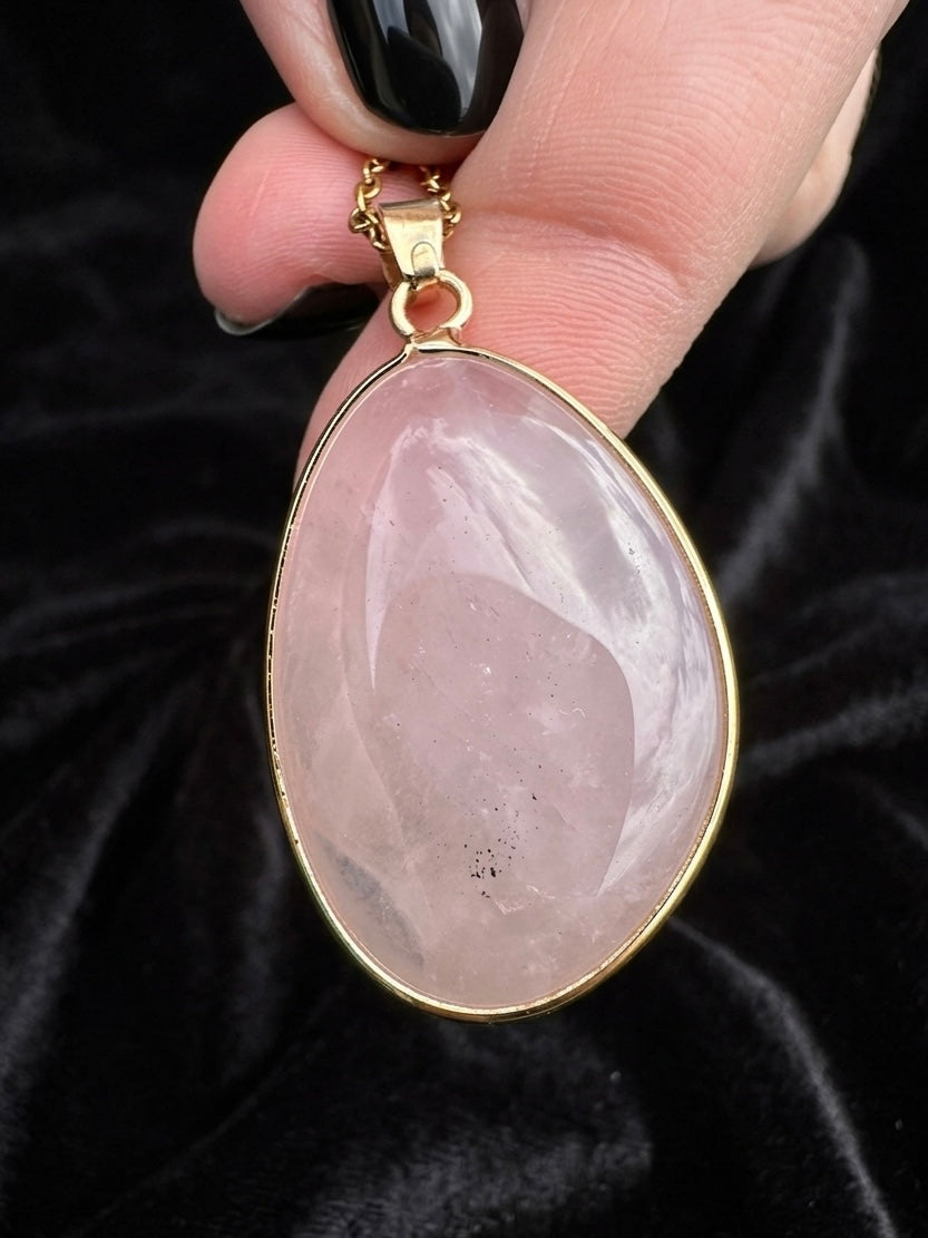 Pendentif quartz rose
