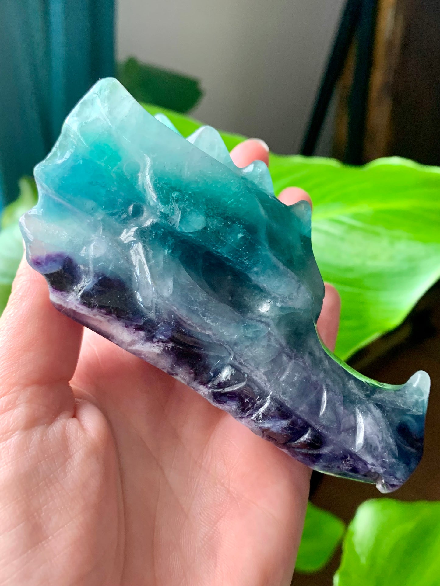 Tête dragon fluorite