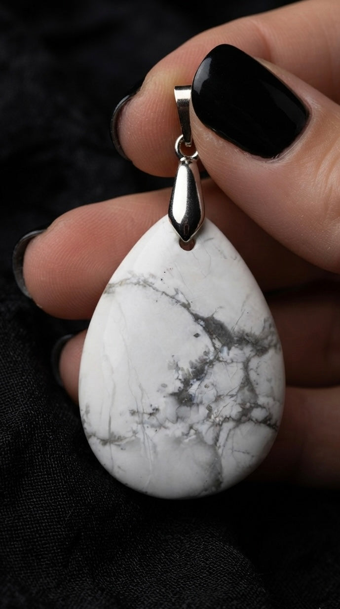 Pendentif goutte howlite