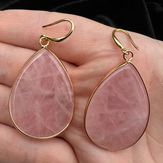 Boucles d’oreilles quartz rose