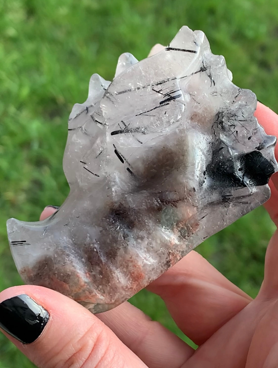 Dragon quartz tourmaline lodolite