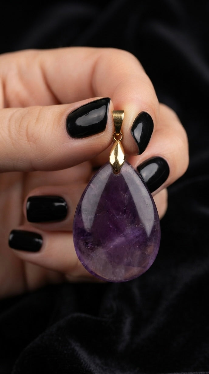 Pendentif goutte améthyste