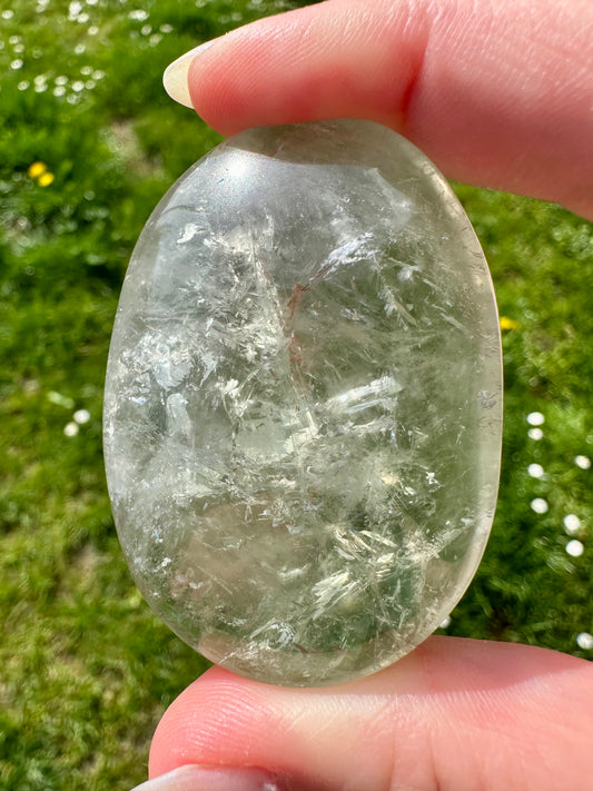 Galet améthyste verte / prasiolite 61