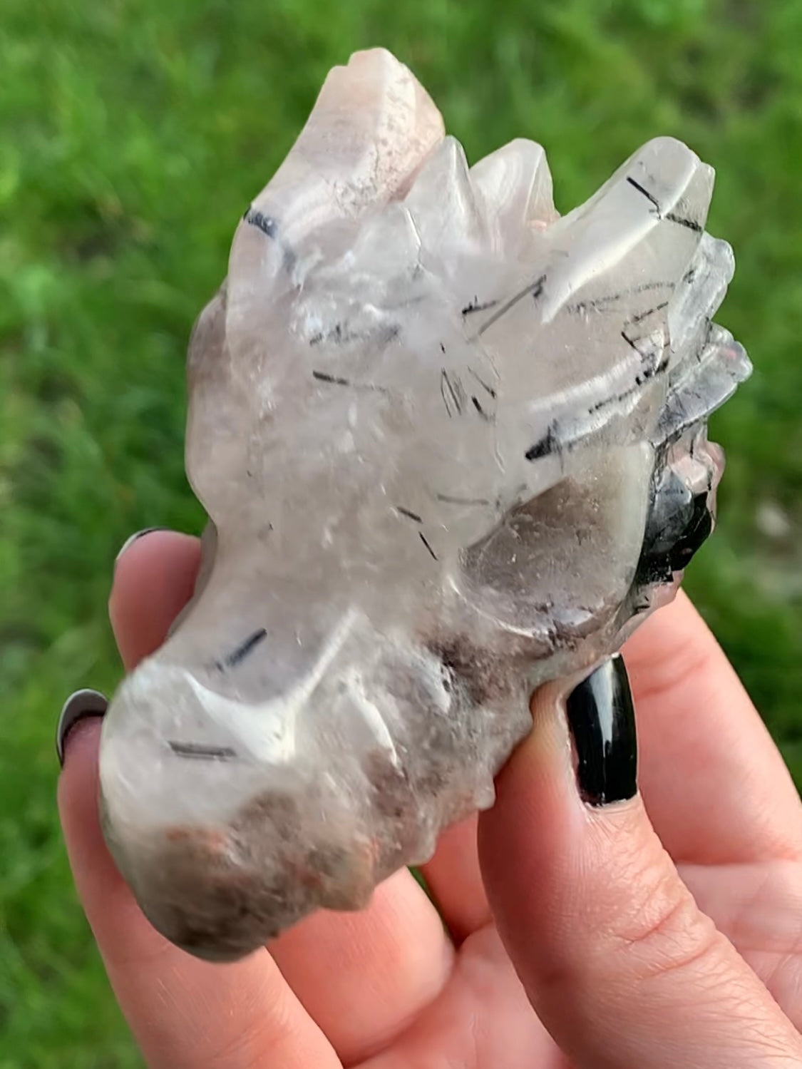 Dragon quartz tourmaline lodolite