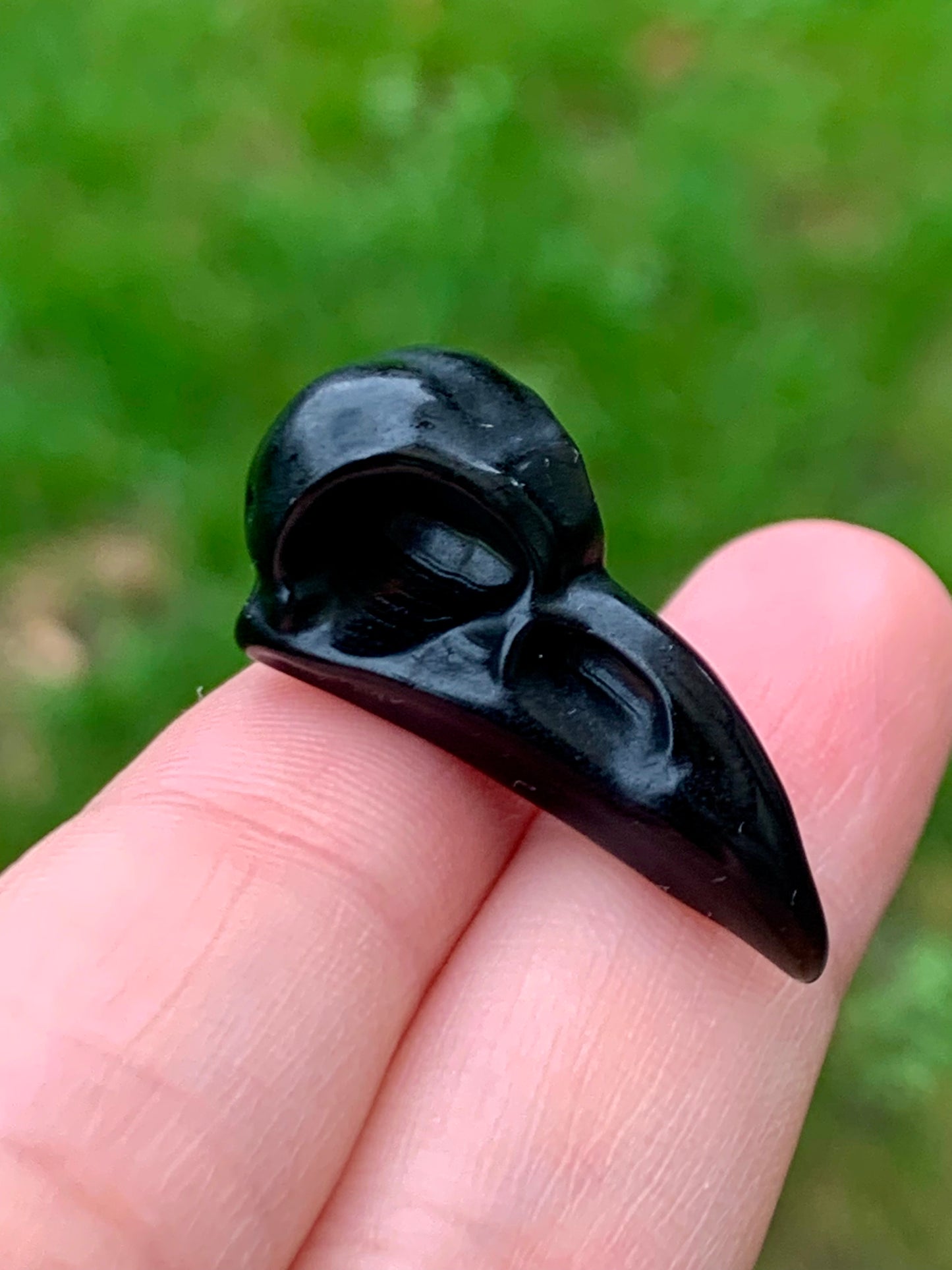 Crâne corbeau obsidienne