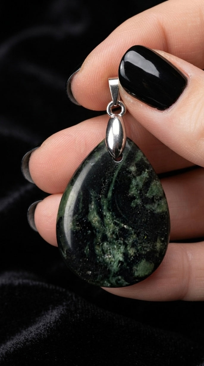 Pendentif goutte jaspe kambaba