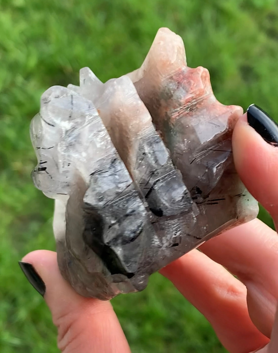 Dragon quartz tourmaline lodolite